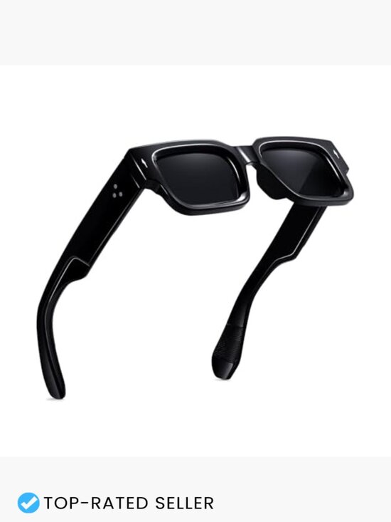 Square Frame Sunglasses Chunky Rectangle Black Shades UV400 main image 5